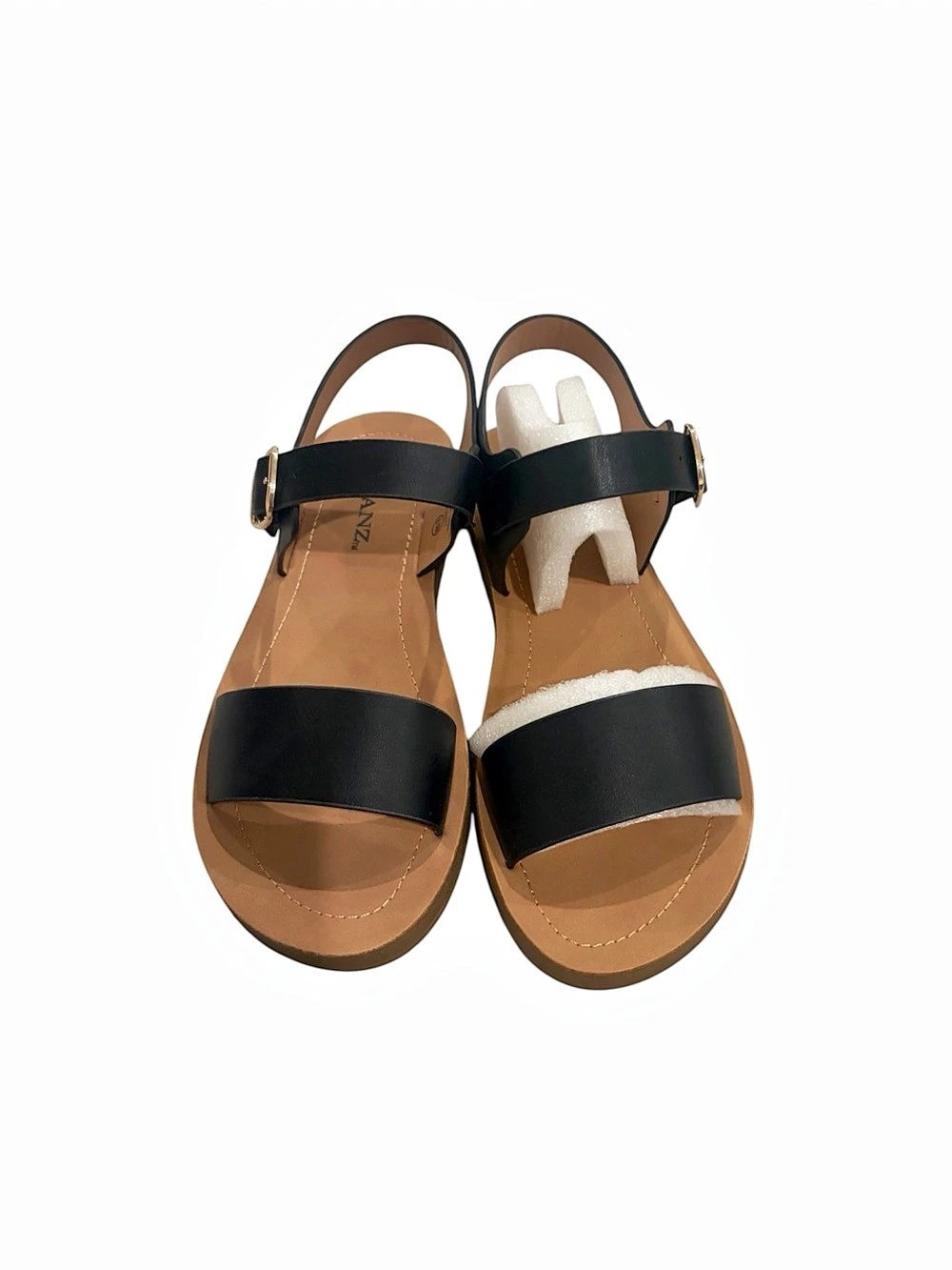Soda Plenty Two-Tone Leather Sandals Black & Brown US 6.5M NWT